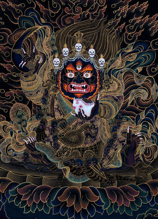 Bernagchen Mahakala Thangka | Traditionally Hand Painted Art