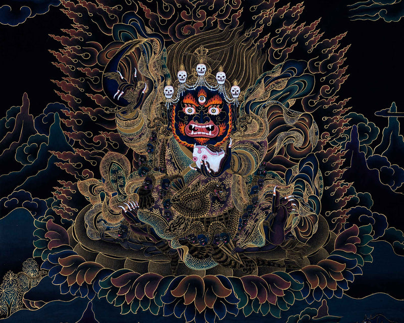 Bernagchen Mahakala Thangka | Traditionally Hand Painted Art