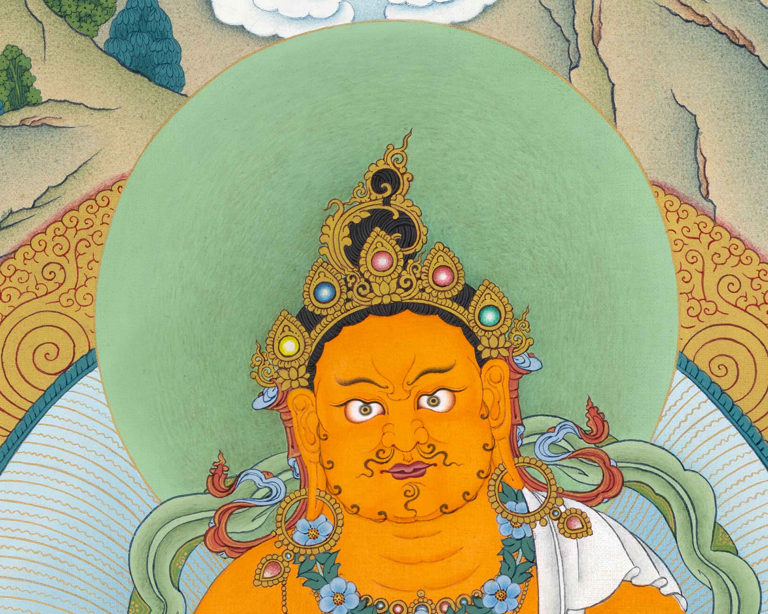 Traditional Wealth Deity Dzambala Thangka