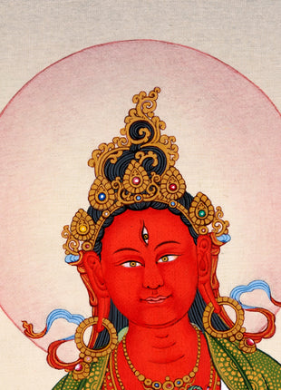 Red Tara Thangka | Tibetan Bodhisattva painting