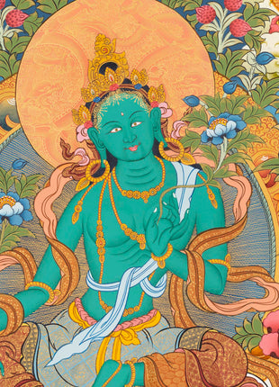 Goddess Green Tara Thangka | Spiritual Wall Art