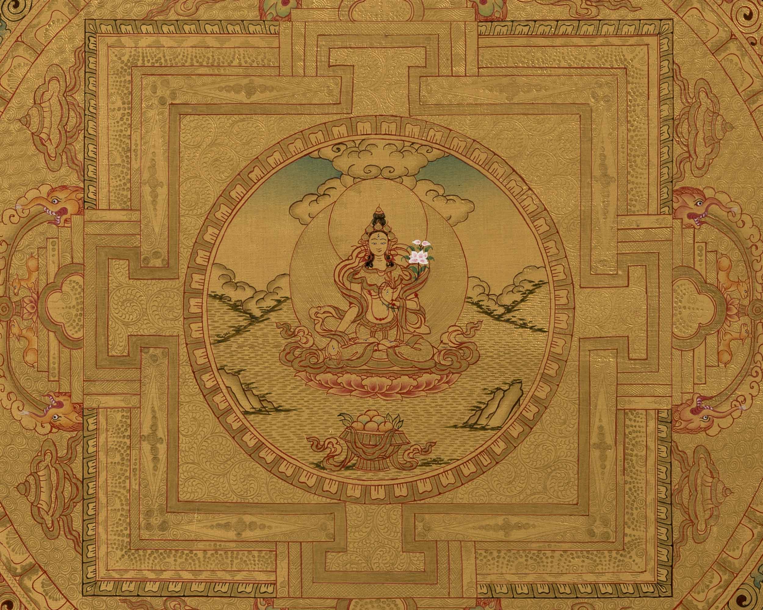 White Tara Mandala Thangka | Wall Decoration Painting