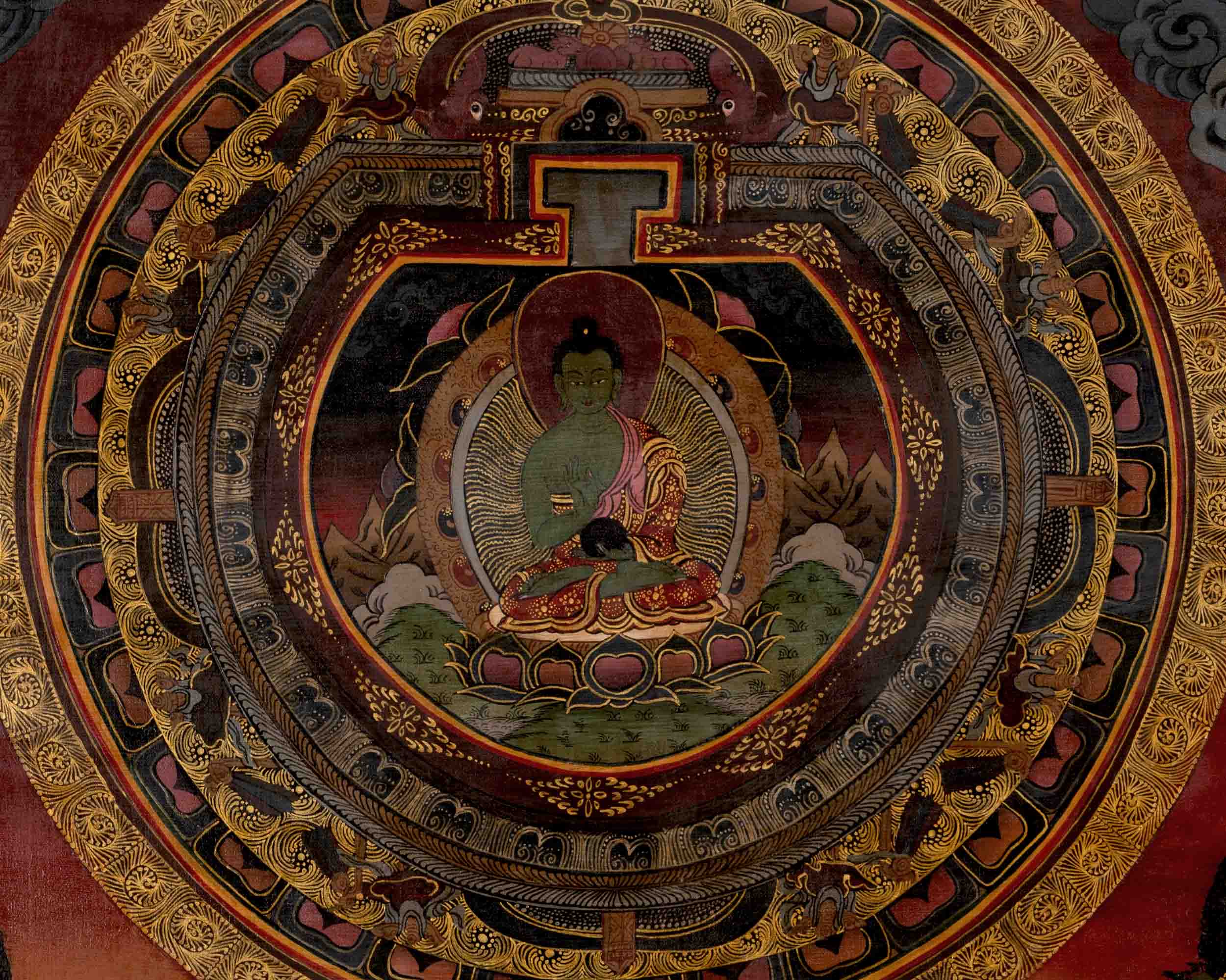 Amoghasiddhi Mandala | Religious Buddhist Thangka | Wall Decors