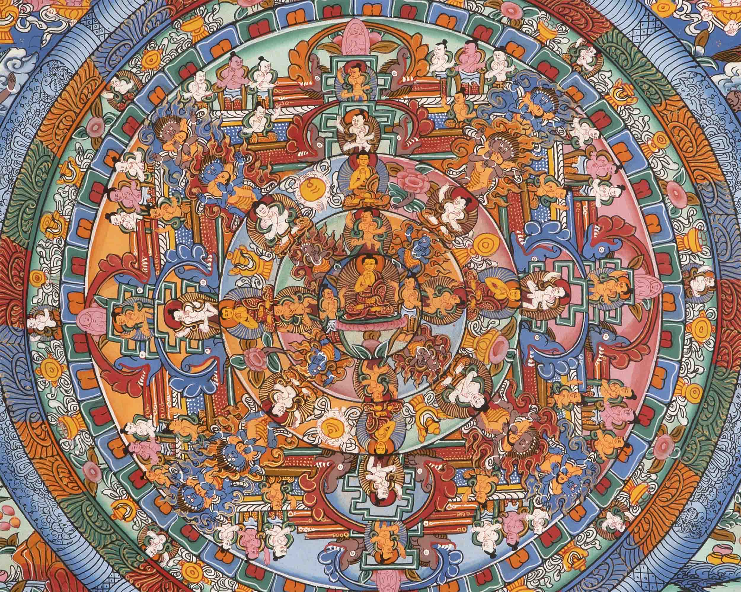 Colourful Buddha Mandala Thangka | Mindfulness Meditation Object