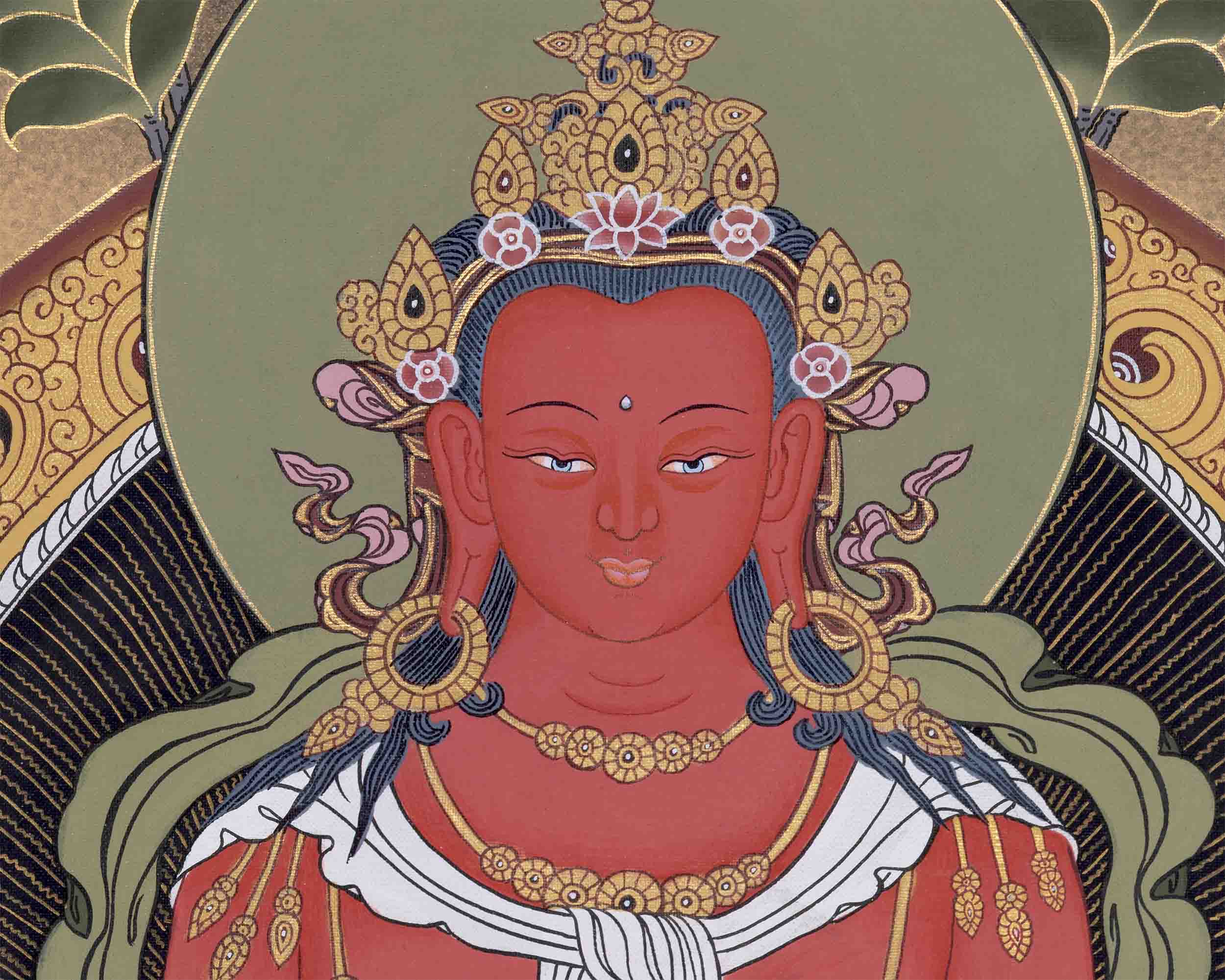 Buddha Amitayus Painted Thangka | Handmade Thangka Painting