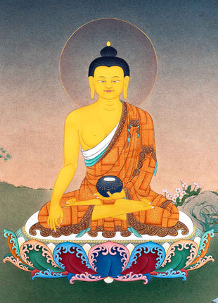 Shakyamuni Buddha  Traditional Thangka | Tibetan Buddhist Art