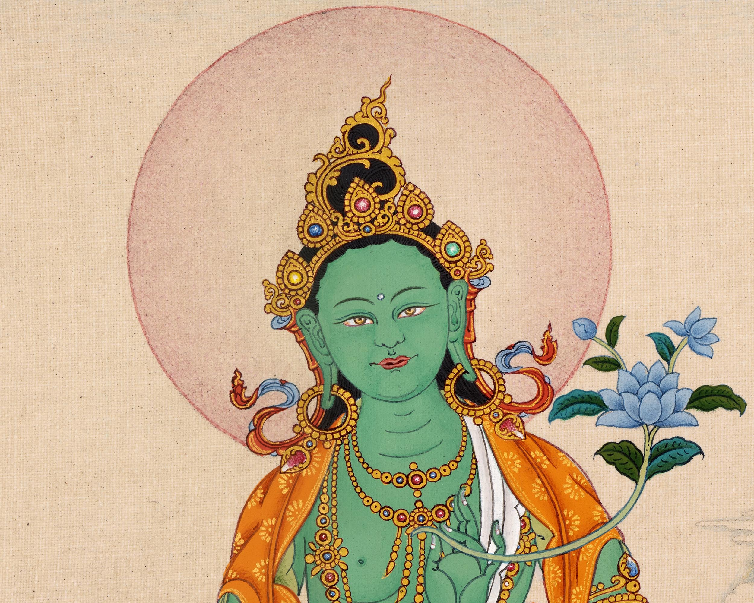 Green Tara | Tibetan Thangka Painting