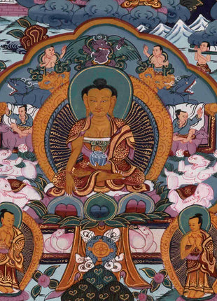 Shakyamuni Buddha Life Story | Religious Buddhist Thangka | Wall Decors