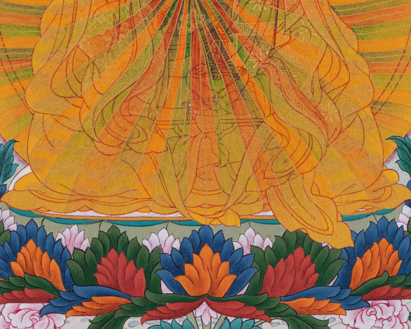 Lotus Master Guru Rainbow Body Thangka | Tibetan Buddhist Master Guru Rinpoche Art