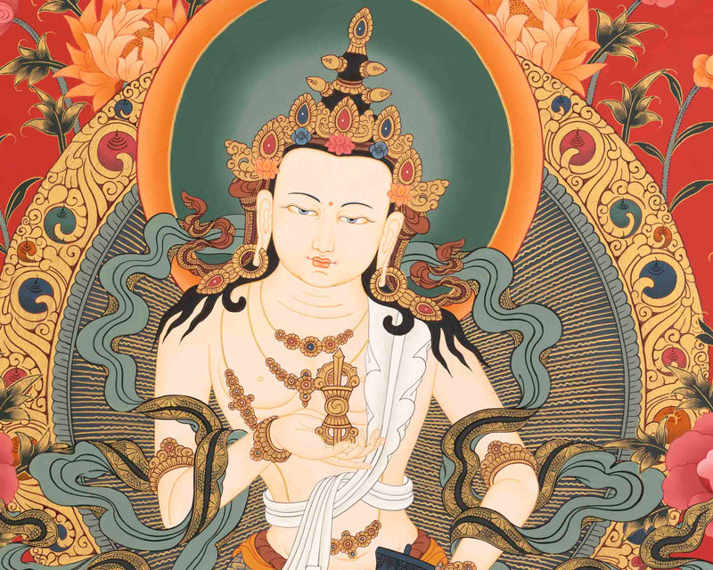 Vajrasattva Dorje Sempa Thangka | Tibetan Traditional Paint
