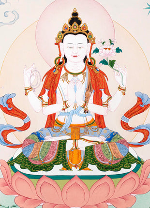 Namo Avalokiteshvara | Tibetan Chenrezig Thangka
