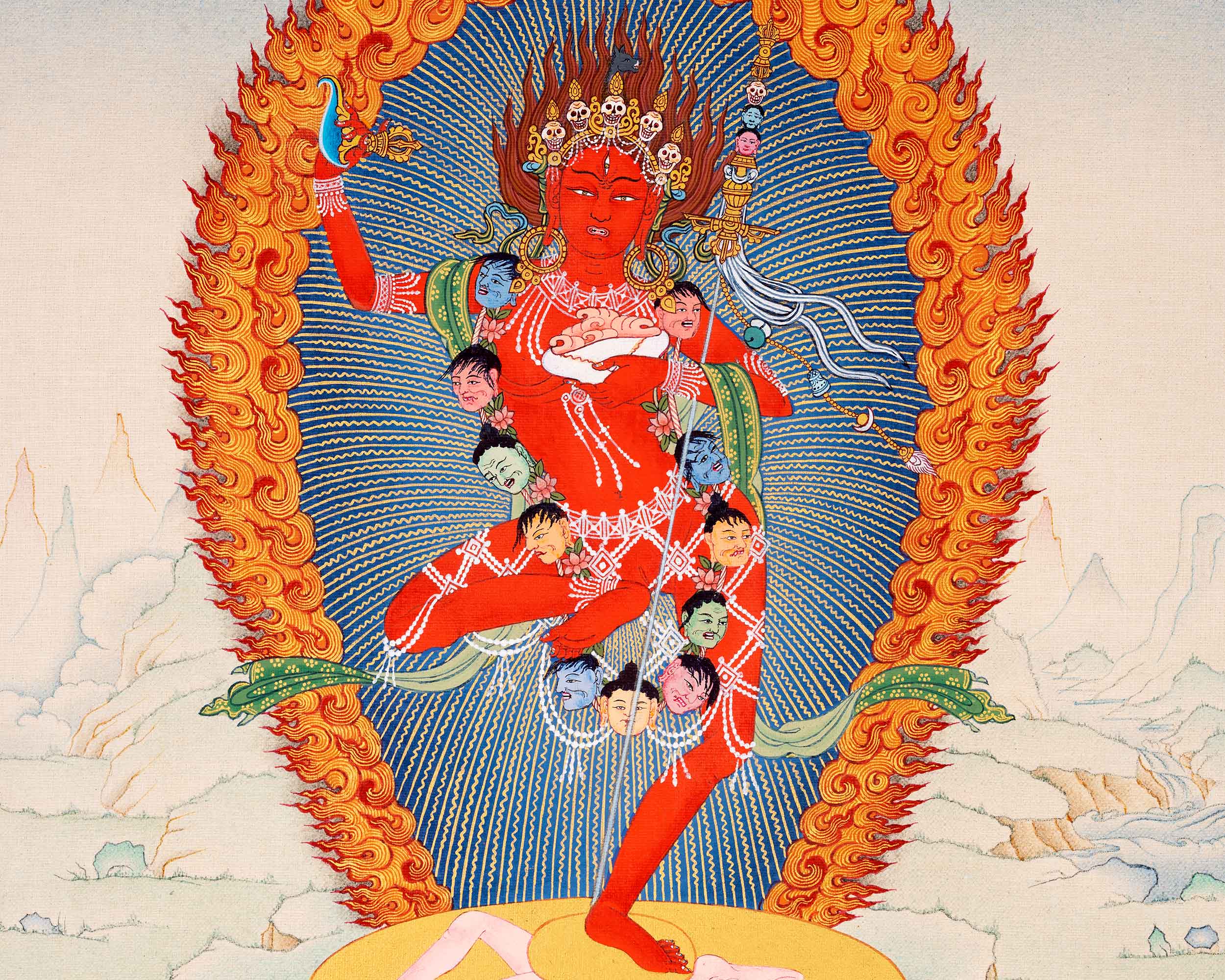 Vajravarahi Thangka Painting | Hand Painted Traditional Dakini Art