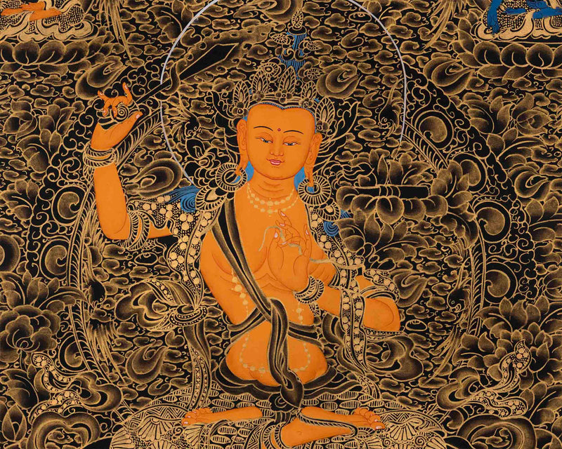 Arya Boddhisattva Manjushri Thangka | Wall Decor