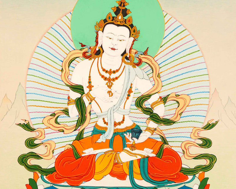Buddha Vajrasattva Thangka | Traditional Art of Dorje Sempa