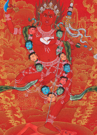 Tibetan Buddhist Thangka Of Dakini Vajravarahi | Buddist Dakini Thangka For Meditation