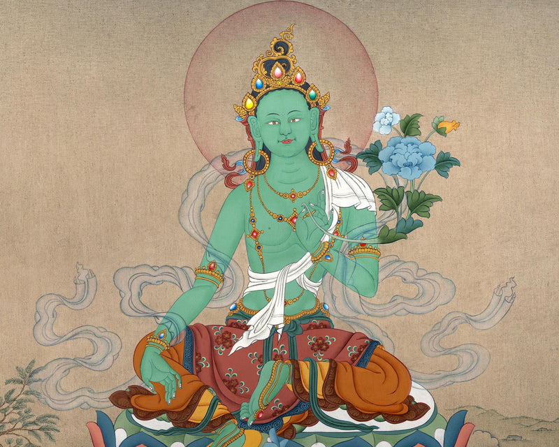 Green Tara Painting | Tibetan Thangka Painting