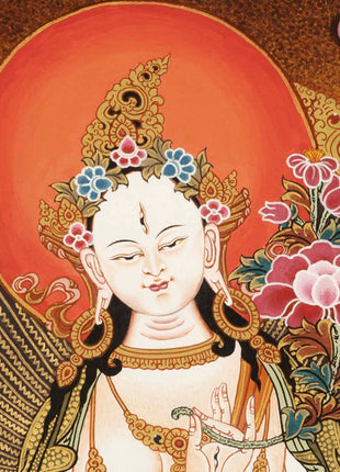 Tibetan White Tara Thangka | Tibetan Wall Decoration Painting