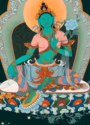 Green tara thangka 