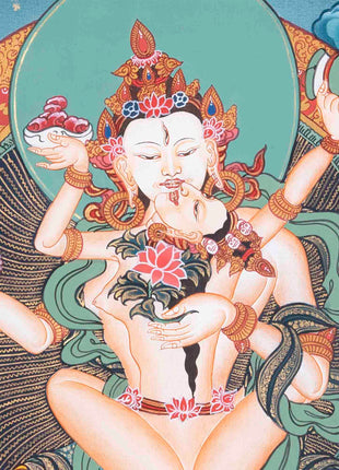 Avalokiteshvara Thangka Painting | Hanging Art For Office , Bedroom , Temple , Monastery or Farmhouse