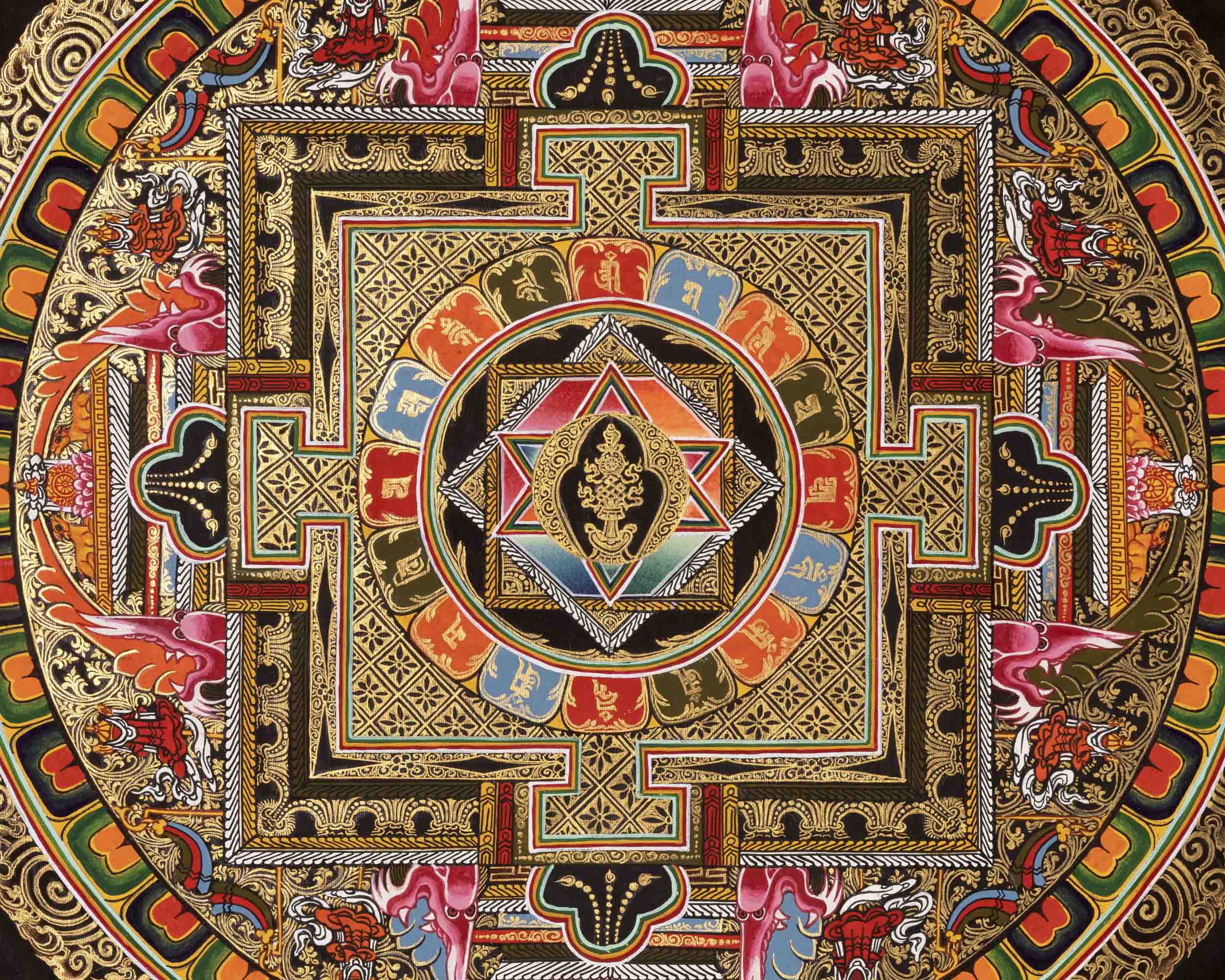 Traditional Mandala Thangka | Buddhist Handpainted Art | Wall Decors