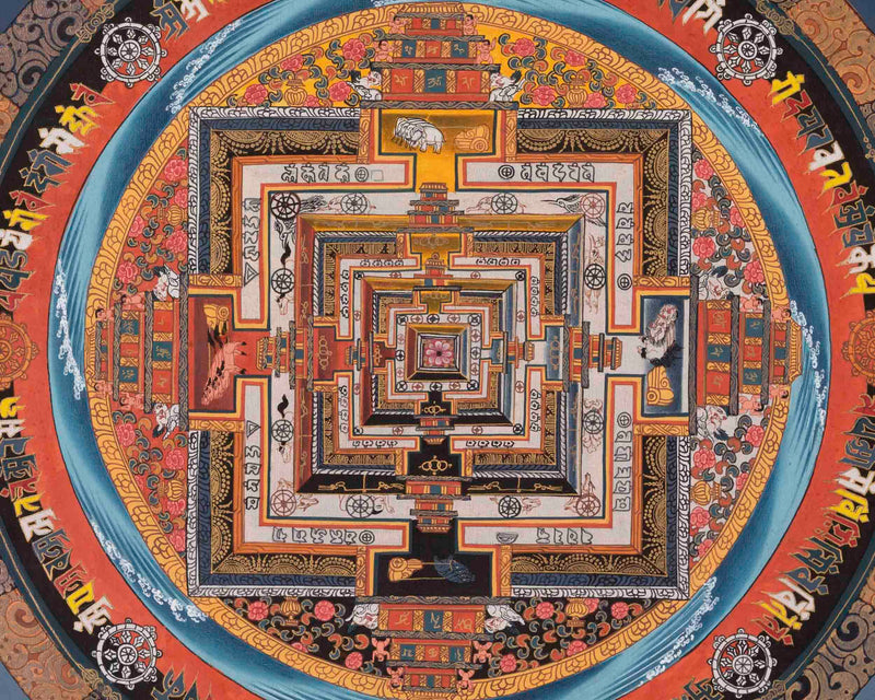 Kalachakra Mandala Thangka | Religious Buddhist Paint | Wall Decors