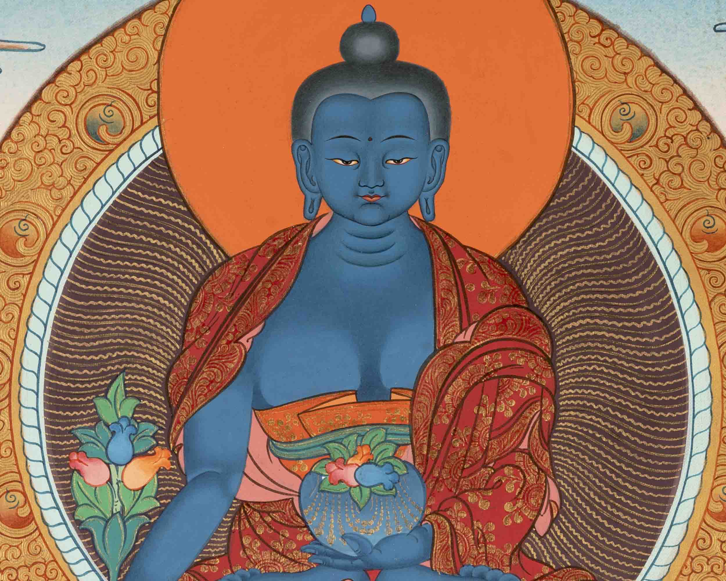 Medicine Buddha | Healing Buddha Thangka | Traditional Tibetan Paint