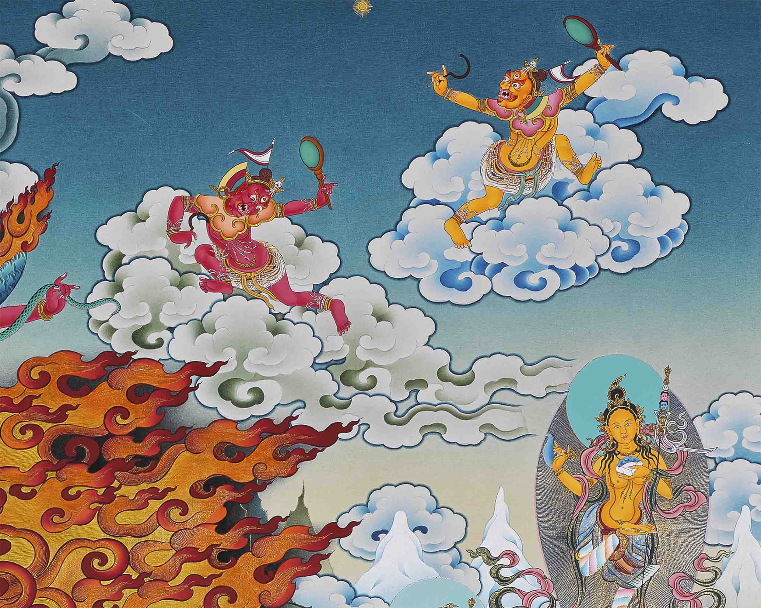 Dorje Drolo Practice Thangka | Hand Painted Dudjom Rinpoche Thangka