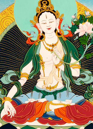 White Tara Practice Thangka | Traditional Buddhist Art