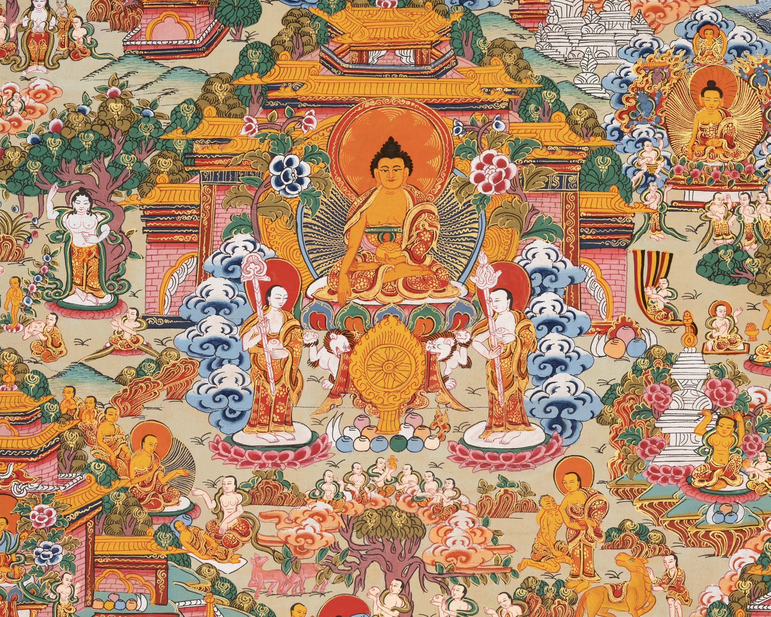 Vintage Buddha Life Story | Wall Decoration Painting