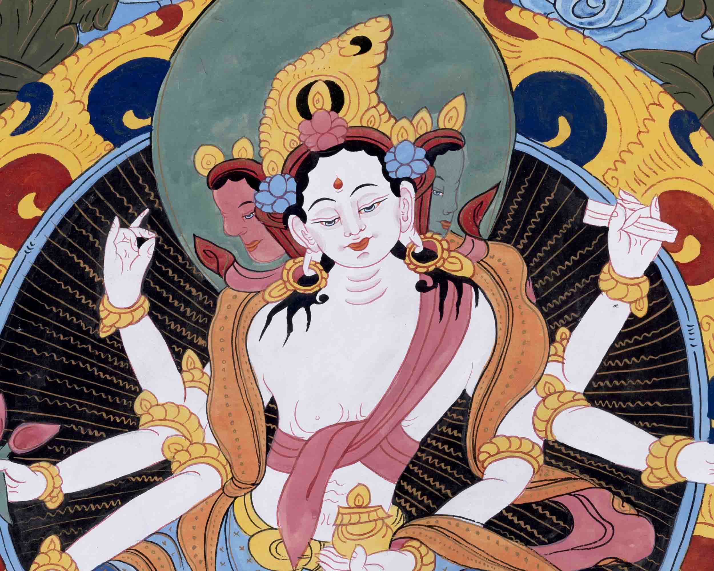 Basundhara Devi Art | Religious Buddhist Thangka | Wall Decors