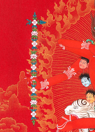 Kurukulla with Ganesh And Takiraja | Tibetan Thangka in Marthang Style