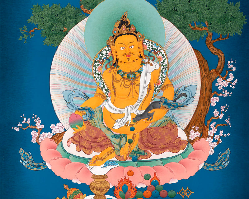 Dzambhala Thangka Print | Deity Of Wealth