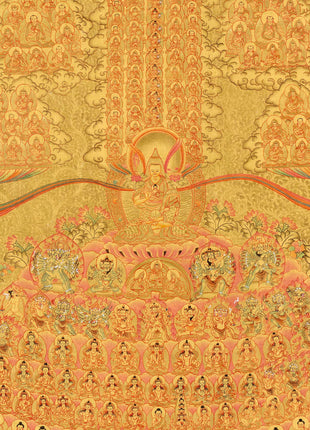 Refugee Tree Thangka | Golden Tsogksing Gelug Thangka