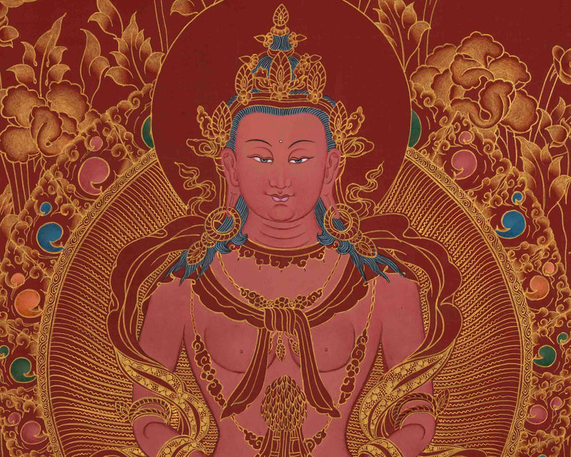 Buddha Amitayus Thangka | 24k Gold High Quality Art | Religious Painting