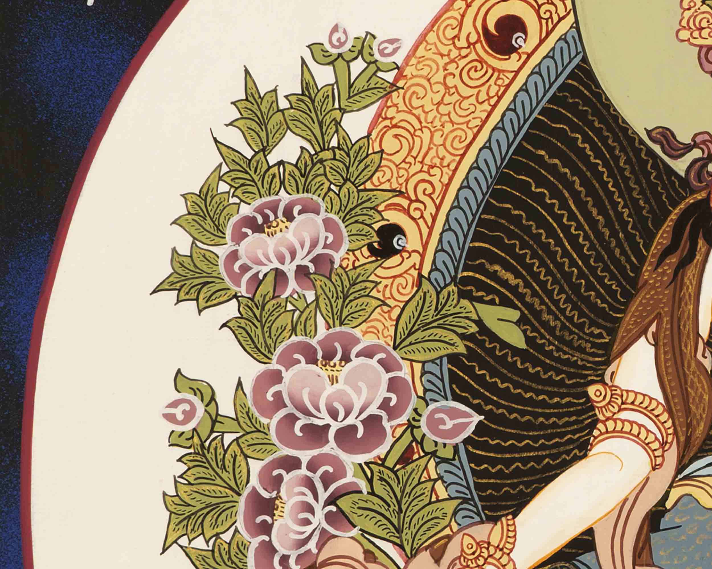 Goddess White Tara | Traditional Thangka Art | Wall Hanging Decoration