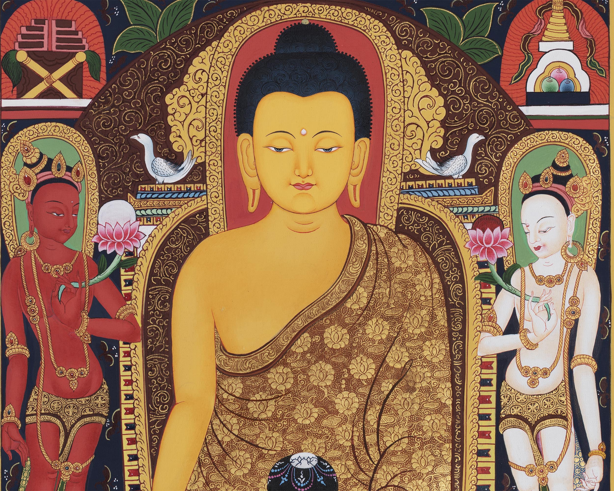 Shakyamuni Buddha Kadampa Art | Buddhist Thangka Painting