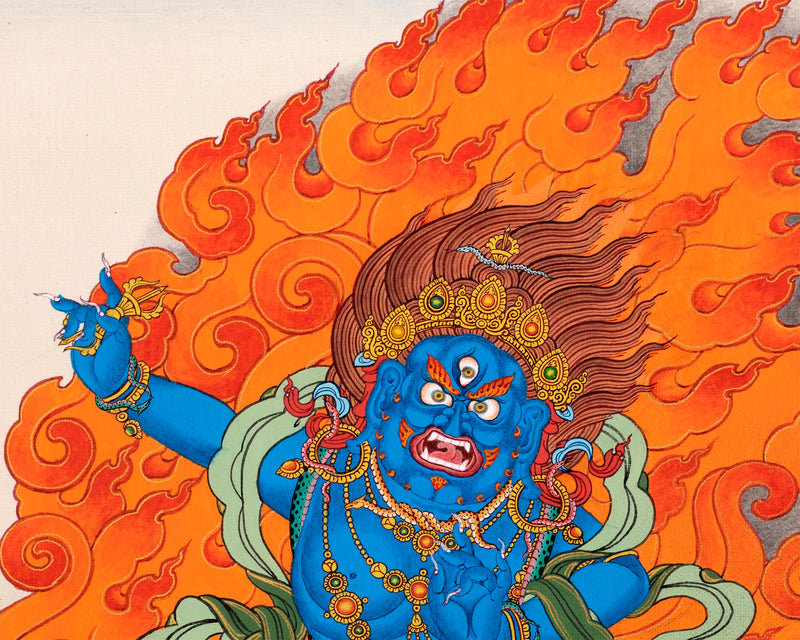 Vajrapani Thangka | Powerful Bodhisattva Painting