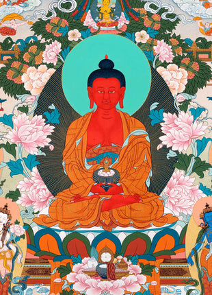 Amitabha Buddha Pure Land Thangka | Tibetan Thangka Hand painted in Enlightenment Studio