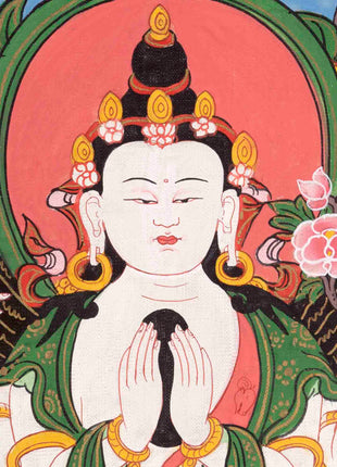 Vintage Avalokitesvara Chengrezig Thangka | Wall Decor Painting