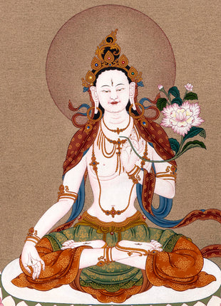 White Tara Thangka | Himalayan Buddhist Art | Female Bodhisattva
