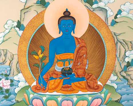 Medicine Buddha | Hand Painted Tibetan Thangka