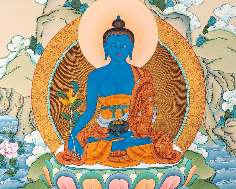 Medicine Buddha | Hand Painted Tibetan Thangka