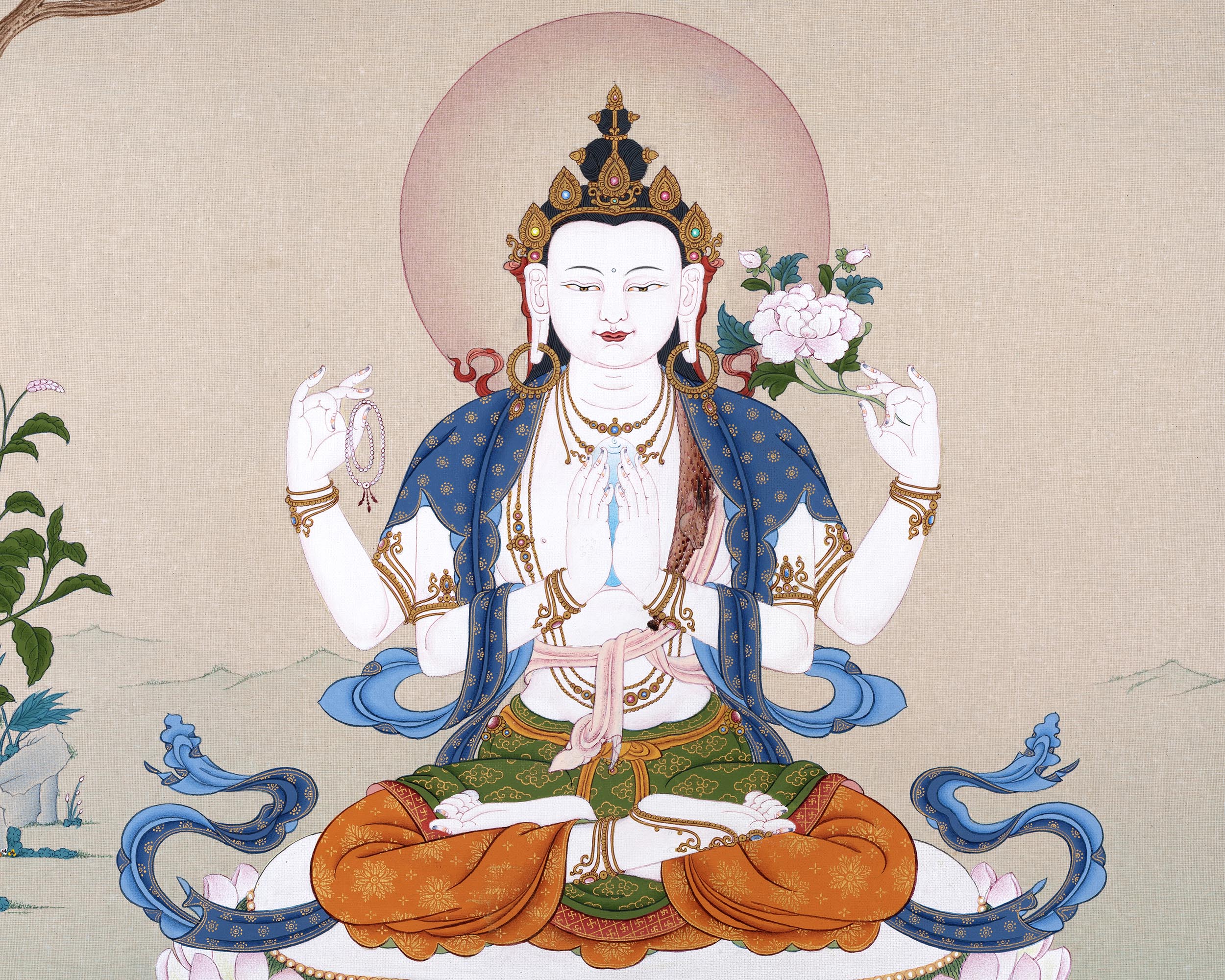 Four-Armed Chenrezig Thangka