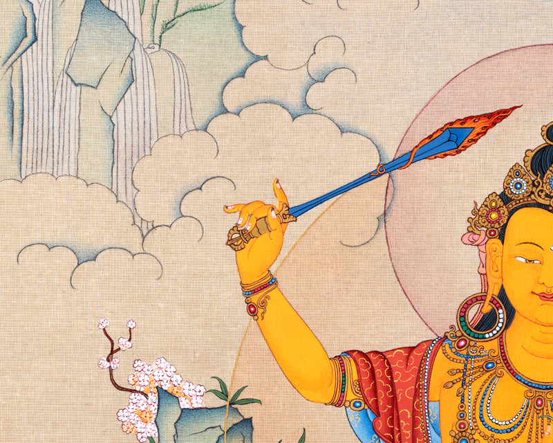 Manjushri, Manjushree Thangka, Tibetan Thangka Painting