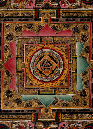 Om Mantra Mandala | Tibetan Traditional Thangka | Wall Decors