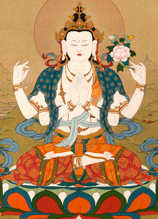 Avalokiteshvara Buddhist Thangka | Genuinely Hand Painted Art