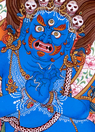 Sakya Vajrapani | Bhutadamara | Hand Painted Tibetan Art in Natural Stone Colors