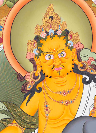 Dzambala Kubera Thangka | Religious Buddhist Art | Wall Decors