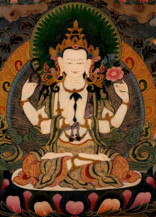 Avalokitesvara Chengrezig | Traditional Tibetan Thangka | Wall Decors