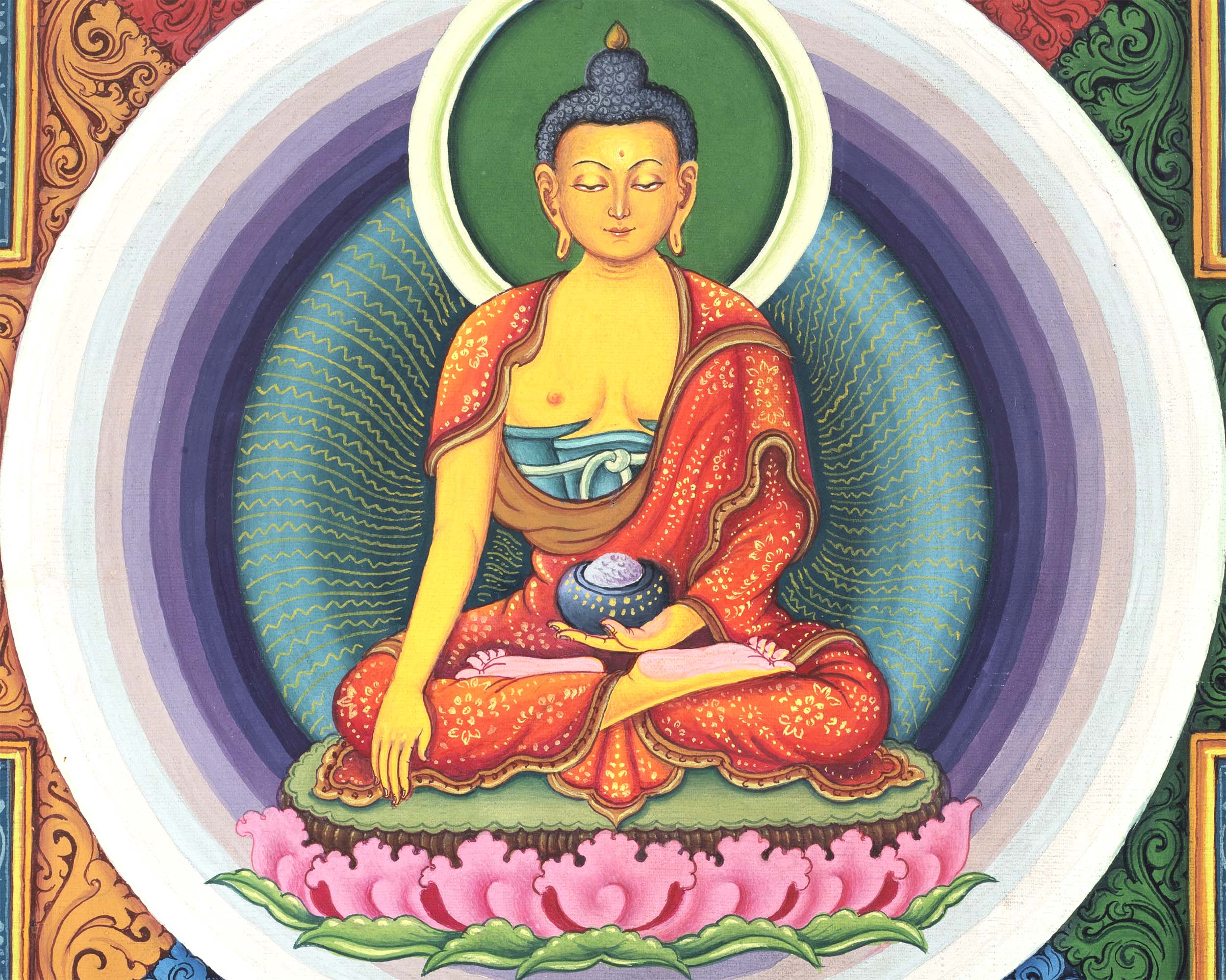 Buddha Shakyamuni Mandala | Newari Thangka Print